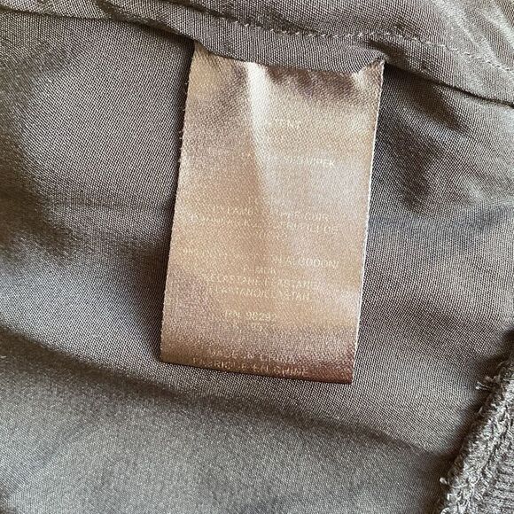 Tibi sz 8 black blouse silk and leather eyelet closure hood pre owned condition - Picture 6 of 7